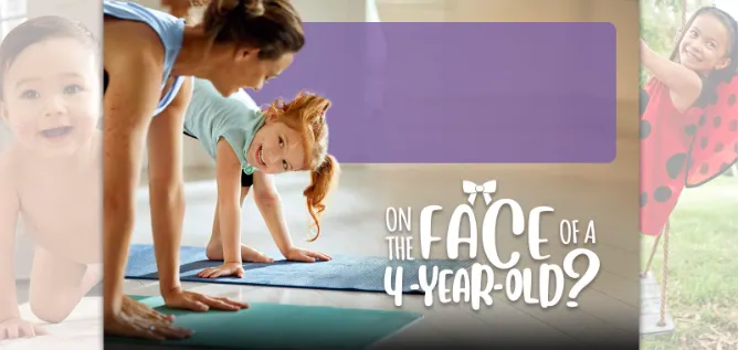 woman and toddler with eczema on her arm doing yoga