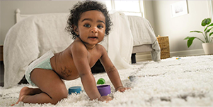 crawling baby with eczema